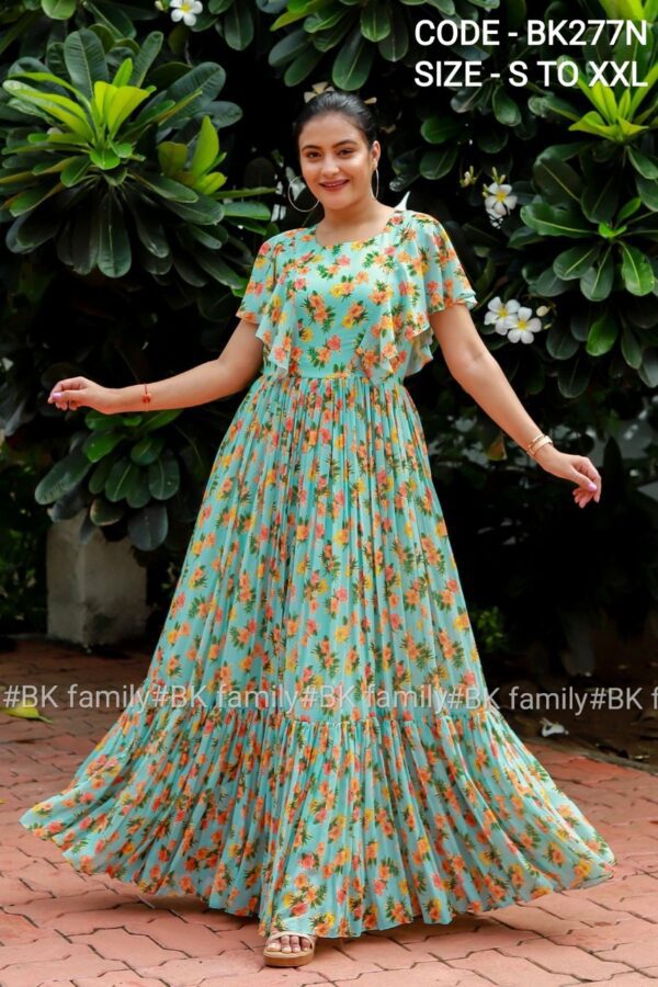 Aqwa blue Discharge Georgette Dress