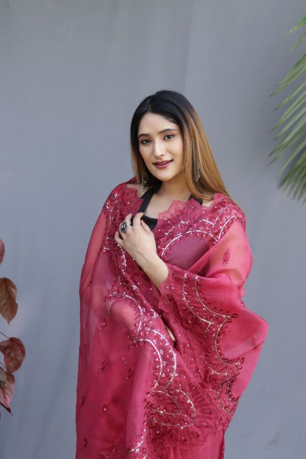Soft Premium organza Silk Saree - Image 7