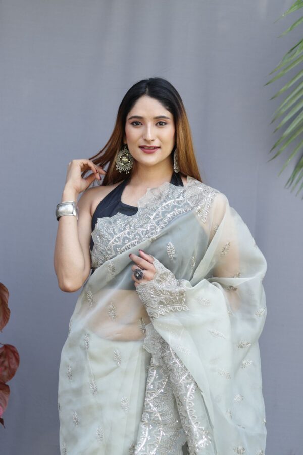 Soft Premium organza Silk Saree - Image 11