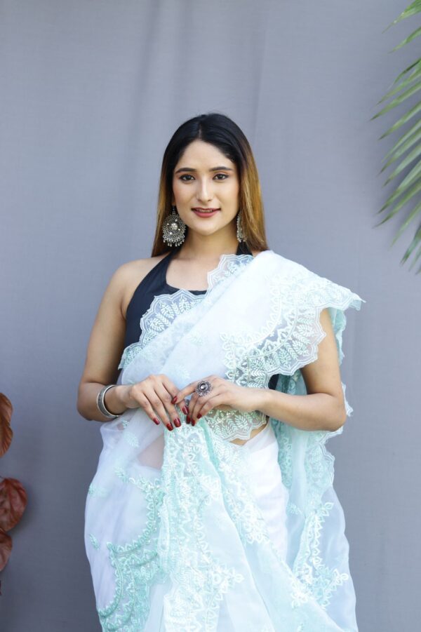 Soft Premium organza Silk Saree - Image 3