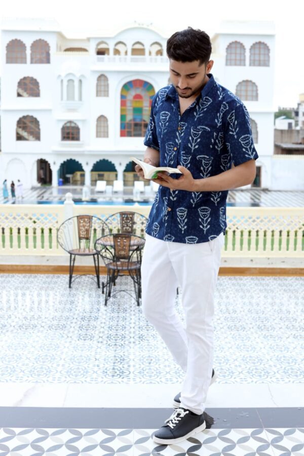 Mens Bagru Pure Cotton Shirt