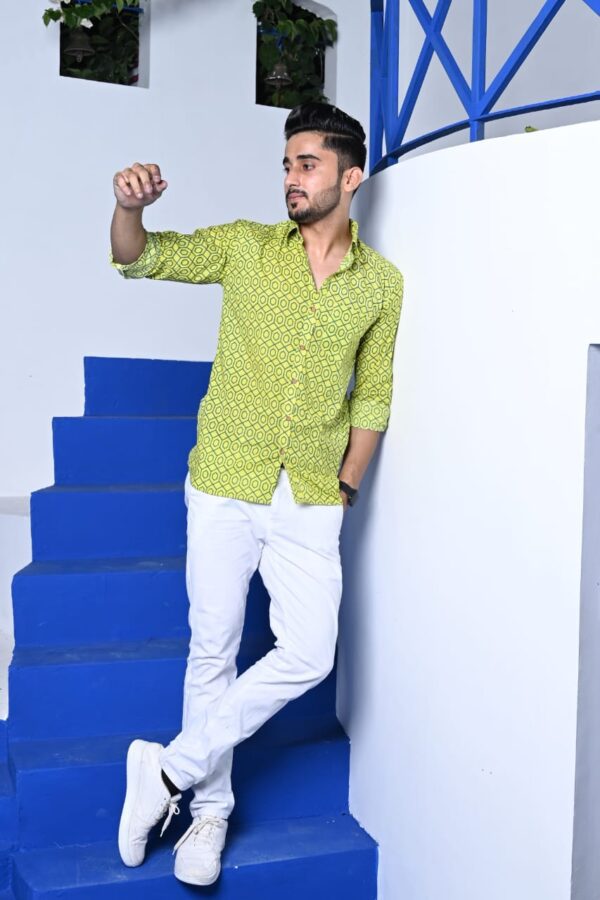 Mens Bagru Pure Cotton Shirt