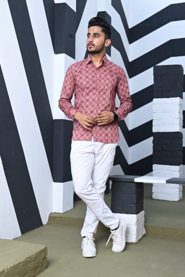 Mens Bagru Pure Cotton Shirt