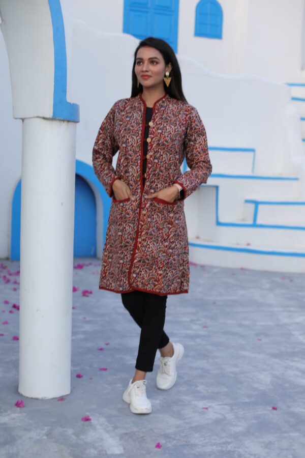 Womens Long Bagru Jacket - Image 2